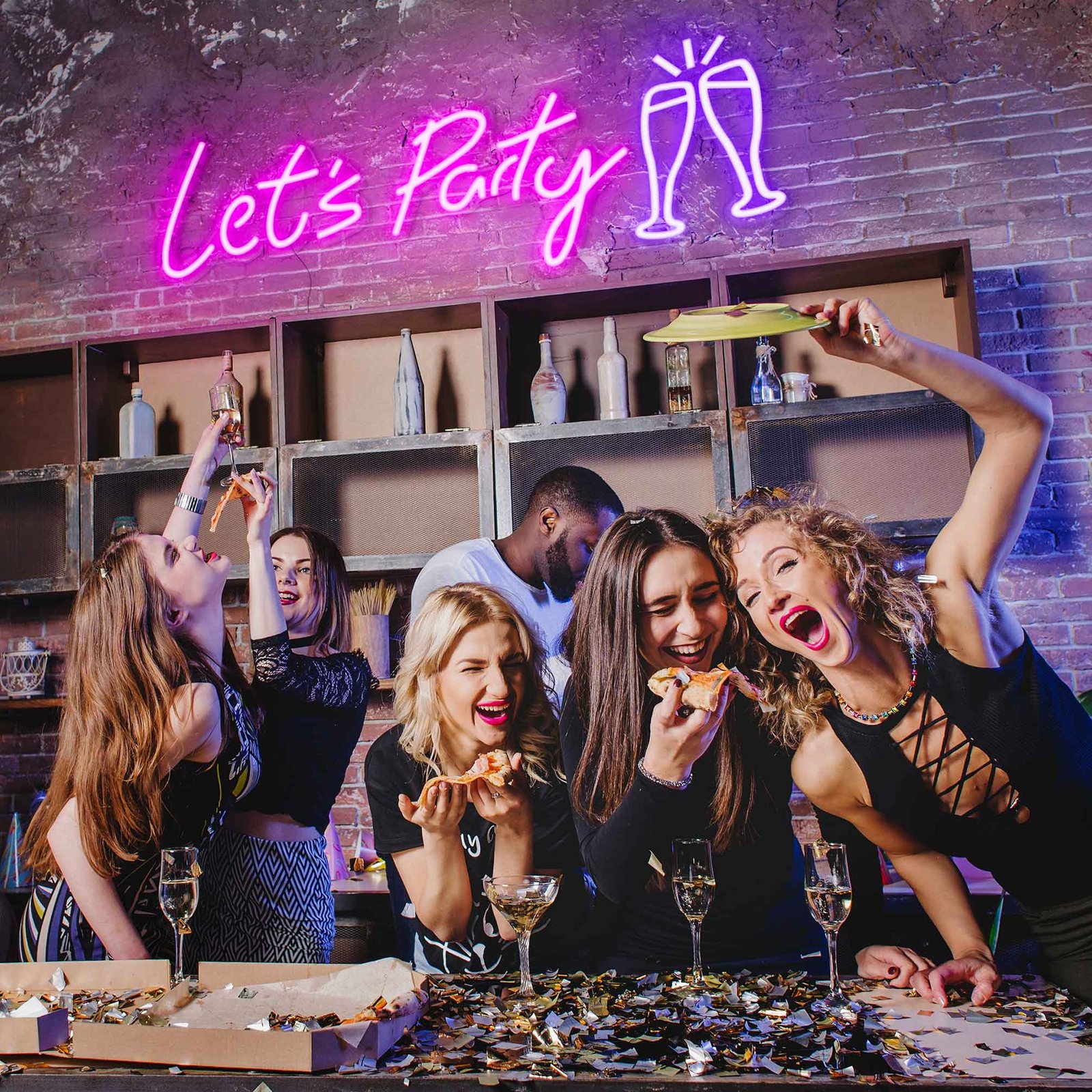 Lets Party Neon Schild
